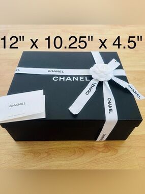 Chanel Gift Box - black small shoe gift box {empty} (12" x 10.25" x 4.5")